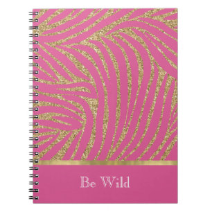 Carnet Zèbre Pailleté Or Rose