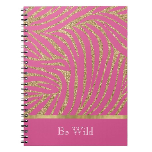 Carnet Zèbre Pailleté Or Rose (Devant)