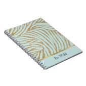 Carnet Zèbre Paillettes Or Menthe (Côté Droit)