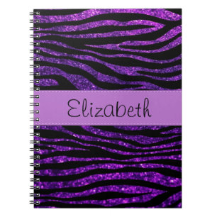 Carnet Zèbre pourpre, Zèbre Parties scintillant, Stripes,