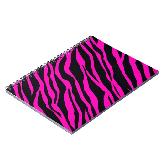 Carnet Zèbre rose chaud rayé (Côté gauche)