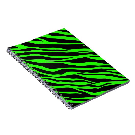 Carnet Zèbre vert néon rayé (Côté Droit)