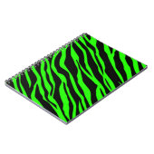 Carnet Zèbre vert néon rayé (Côté gauche)