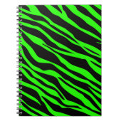Carnet Zèbre vert néon rayé (Devant)
