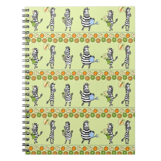 Carnet Zèbres et fruits Motif sans couture (Devant)