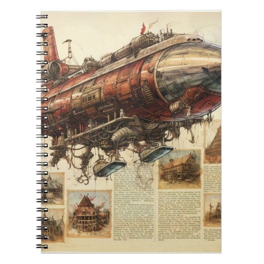Carnet Zeppelin Steampunk vintage (11) (Devant)