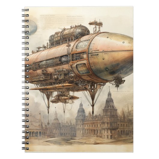 Carnet Zeppelin Steampunk vintage (12) (Devant)