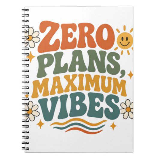 Carnet Zéro Plans Vibes Maximum Rétro Boho Citation Flora (Devant)