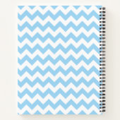 Carnet Zigzag bleu, Chevron bleu, Motif géométrique (Dos)
