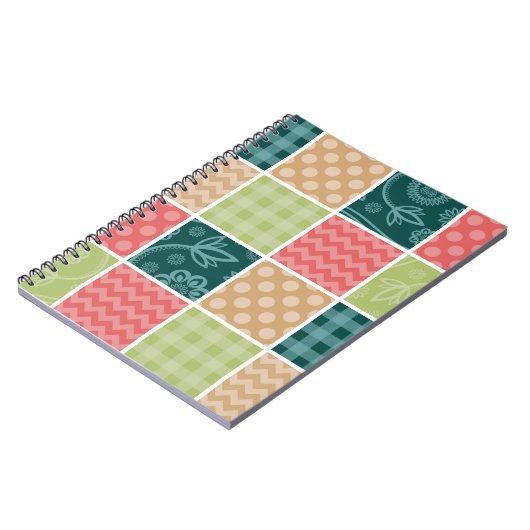 Carnet Zigzag, Chevron, En vichy, Pois, Patchwork (Côté gauche)