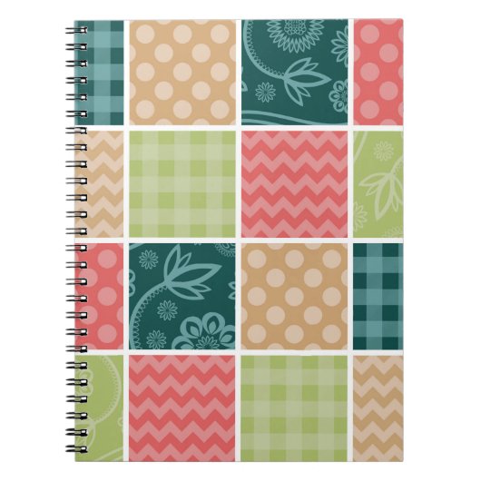 Carnet Zigzag, Chevron, En vichy, Pois, Patchwork (Devant)