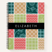 Carnet Zigzag, Chevron, En vichy, Pois, Votre Nom (Devant)