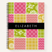 Carnet Zigzag, Chevron, Pois, En vichy, Votre Nom (Devant)