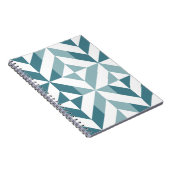 Carnet ZigZag géométrique vert turquoise à deux tons (Côté Droit)