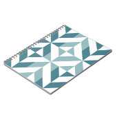 Carnet ZigZag géométrique vert turquoise à deux tons (Côté gauche)