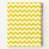 Carnet Zigzag Jaune, Chevron Jaune, Votre Nom (Dos)
