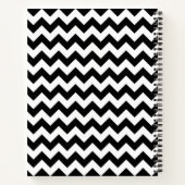 Carnet Zigzag noir et blanc, Motif Chevron, Votre nom (Dos)