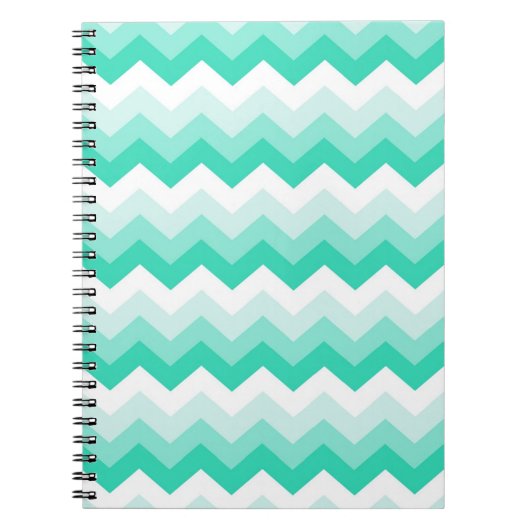 Carnet Zigzag patroon (turquoise, wit en groen) (Devant)