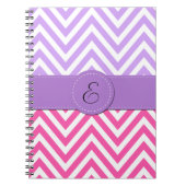 Carnet Zigzag rose, Zigzag violet, Chevron, Monogramme (Devant)