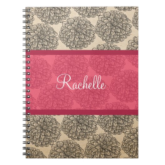 Carnet Zinnia Vintage rose (Devant)