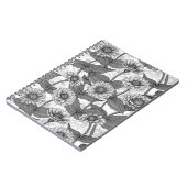 Carnet Zinnias, monochrome sur blanc (Côté gauche)
