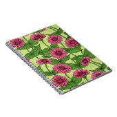 Carnet Zinnias rose sur vert clair (Côté Droit)