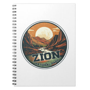 Carnet Zion National Park Vintage Sunset Travel
