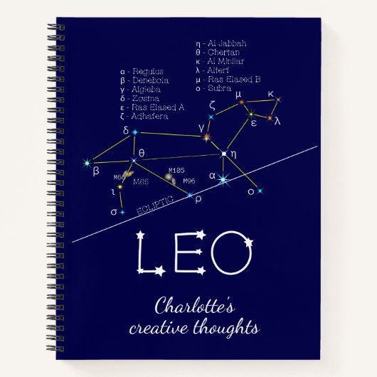 Carnet Zodiac Constellation Leo (Devant)