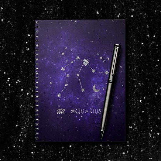 Carnet Zodiac Purple Aquarius | Horoscope astrologique