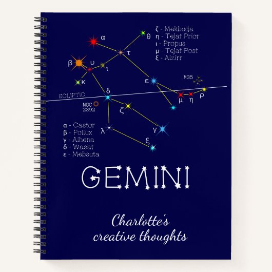 Carnet Zodiaque Gemini (Devant)
