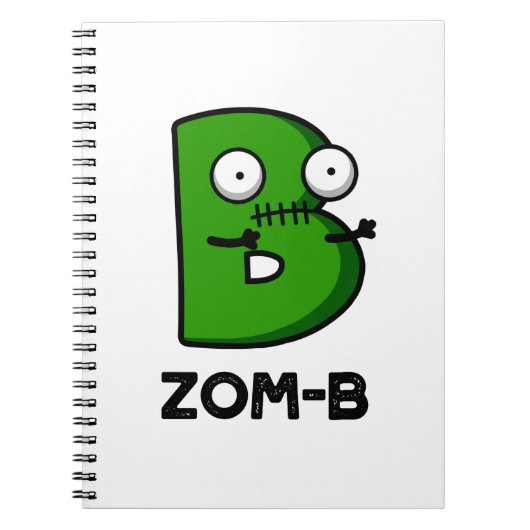 Carnet Zomb-b Drôle Halloween Zombie Alphabet B Pun (Devant)