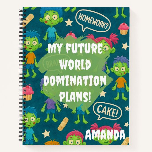 Carnet Zombie "Mes futurs plans mondiaux de Domina (Devant)