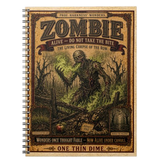 Carnet Zombie, Monstre de Cirque Vintage (Devant)