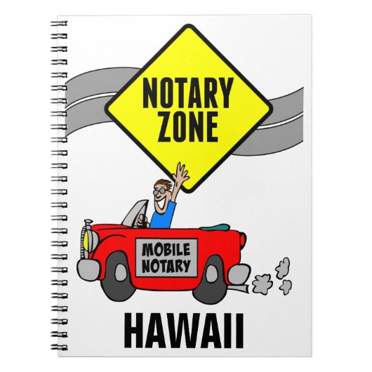 Carnet Zone Notaire Mobile Red Sports Car Hawaii (Devant)
