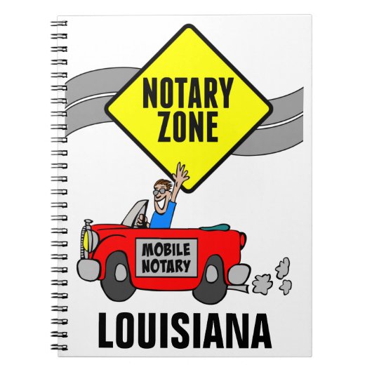 Carnet Zone Notaire Mobile Red Sports Car Louisiane (Devant)