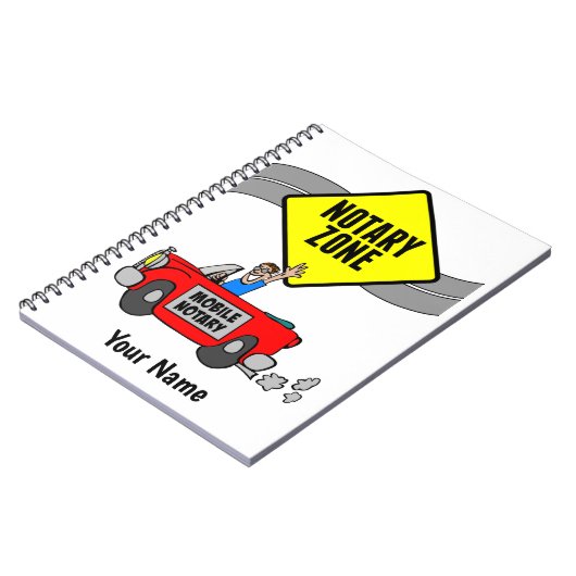 Carnet Zone Notaire Mobile Red Sports Car Nom Customisé (Côté gauche)