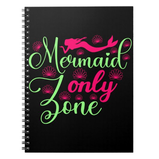 Carnet Zone Sirène uniquement en rose chaud et vert néon (Devant)