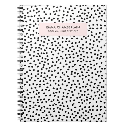Carnet Zones Dalmatiennes minimalistes Simple Moderne Cut (Devant)