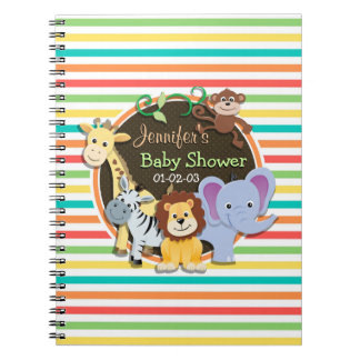 Carnet Zoo Animaux Baby shower, Bright Rainbow Stripes
