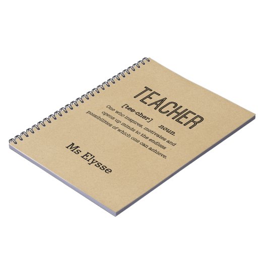 Carnets de l'enseignant - Rustic Kraft Definition (Côté gauche)