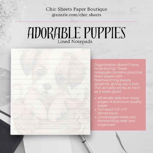 Carnets de notes avec de adorables chiots