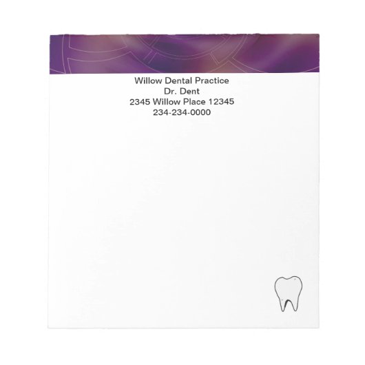 Carnets de notes fractals violet foncé pour dentis (Devant)