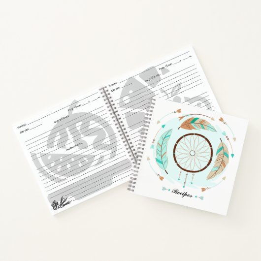 Carnets de recettes bohème personnalisés (Intérieur)