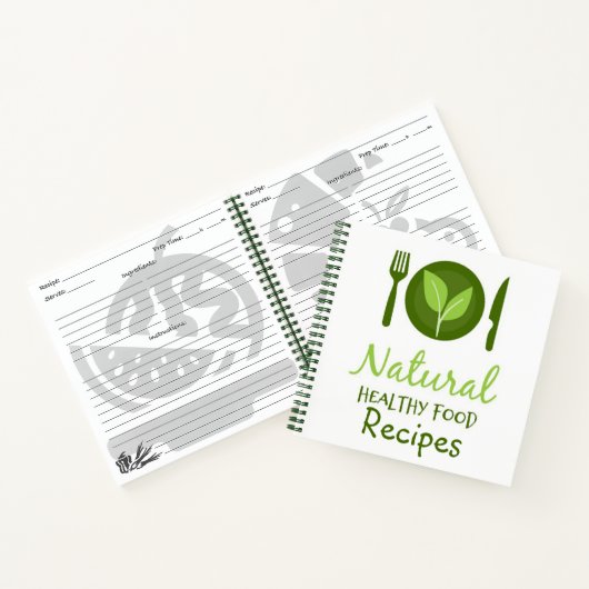 Carnets de recettes naturelles pour aliments sains (Intérieur)