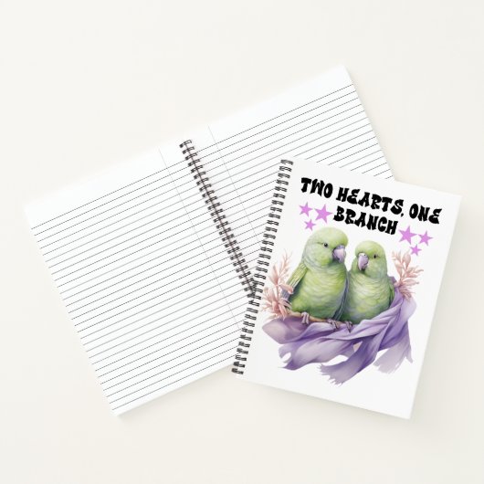 Carnets et tampons d'écriture - Deux perroquets ve (Intérieur)