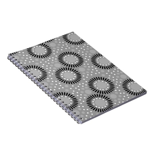 Carnets floraux de pois : Gris (Côté Droit)