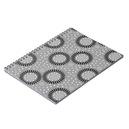 Carnets floraux de pois : Gris (Côté gauche)