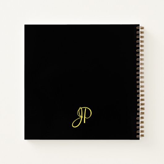 Carnets Gold Script Monogramme Entreprise initiale (Dos)