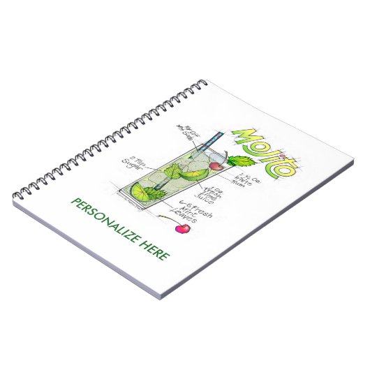 CARNETS - MOJITO RECEPE COCKTAIL ART (Côté gauche)
