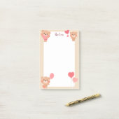 Carnets Post-It fun Teddy ours fille mignonne (Sur un bureau)